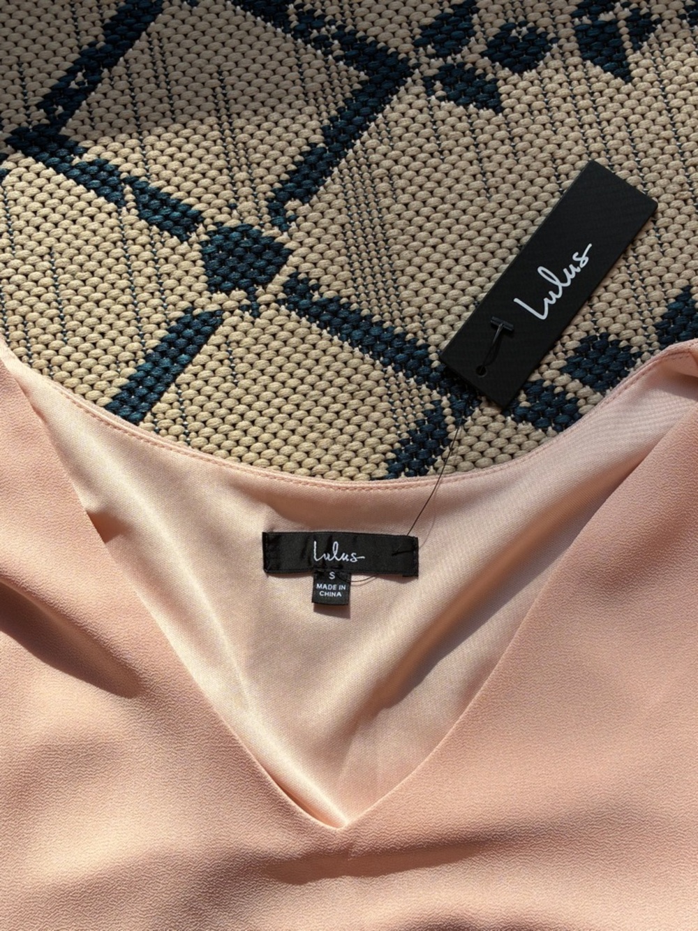 Lulu's Cold Shoulder V-Neck "Shifting Dears" Mini Dress in Pale Peach / Blush - Picture 7 of 11